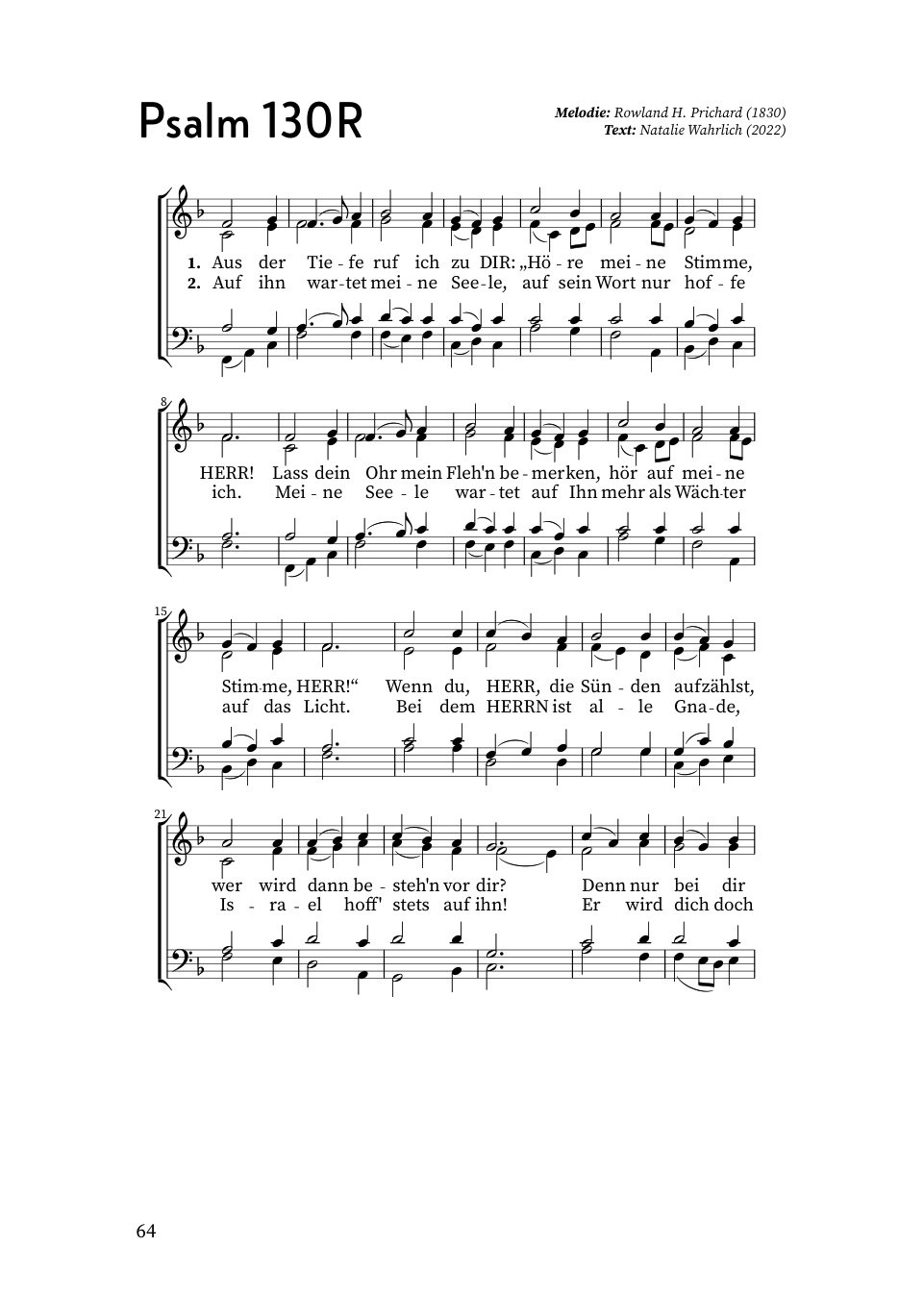 Setzprobe: Psalm 130R (Gereimt), A5-Buchseite